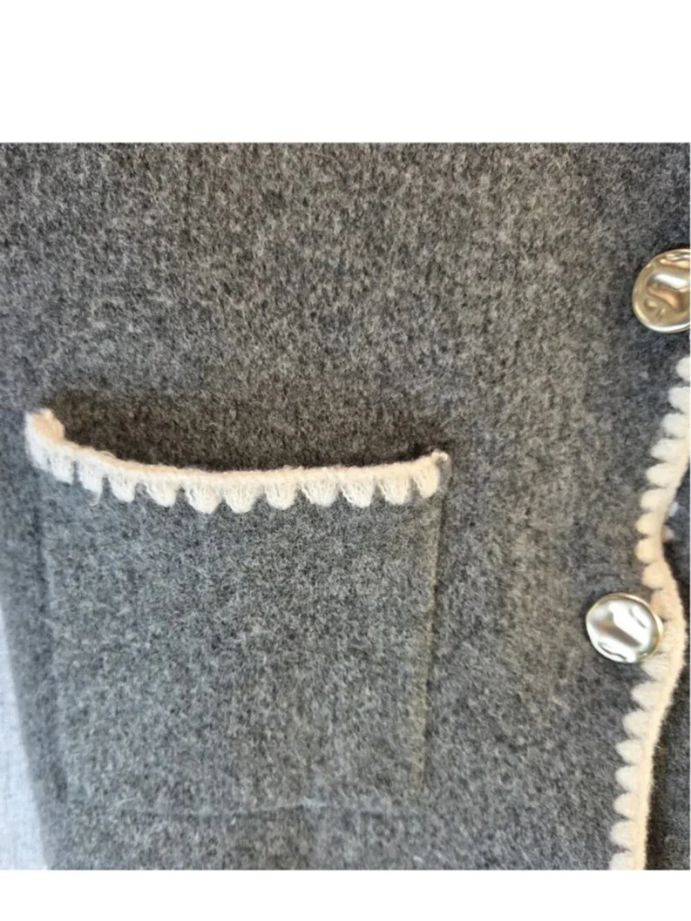 Song of Style by Aimee Song NWT Y2K Women's Grey & White Knit Vest, Size XLarge